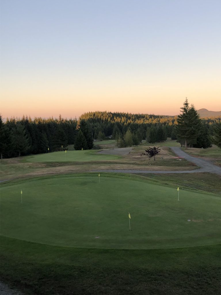 Putting green at Northern Vancouver Island golf course Seven Hills
