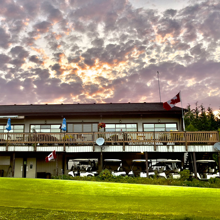 Restaurant and patio at Seven Hills Golf Course Port Hardy Vancouver Island