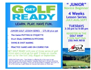 Junior Program summer 2025 flyer, at Seven Hills Golf Course Port Hardy